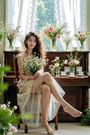 꼬츨 든 여인