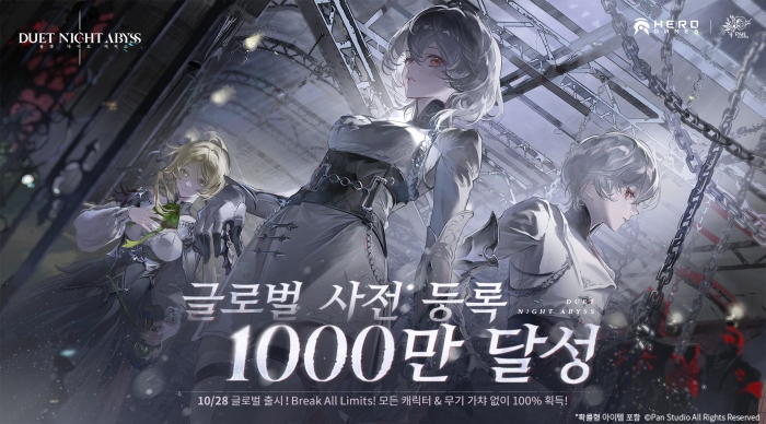 듀엣 나이트 어비스, 글로벌 사전등록 1천만 달성!